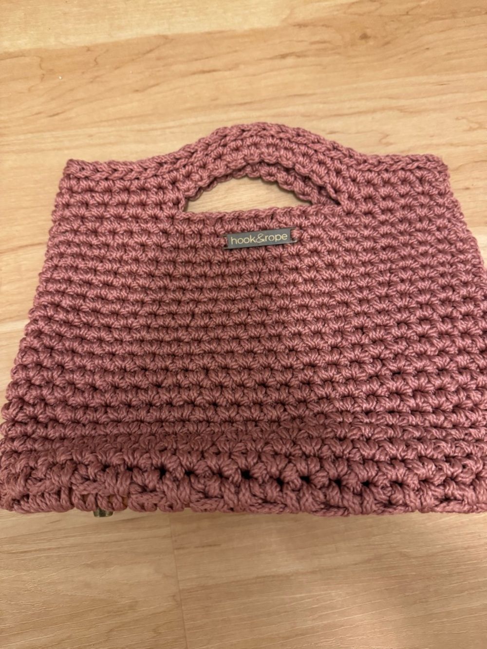 Handmade Rose Clutch Structured Macrame Heavy Bag with Cork Leather Base - Picture 2 of 10